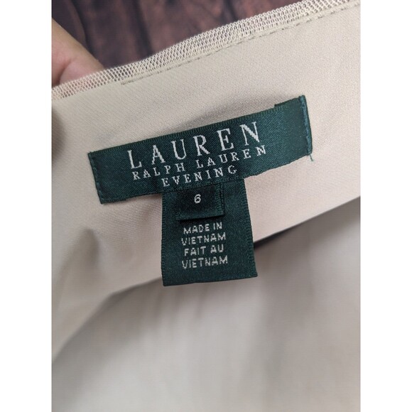 Ralph Lauren Metallic champagne gold midi evening gown size 6 - Picture 5 of 9